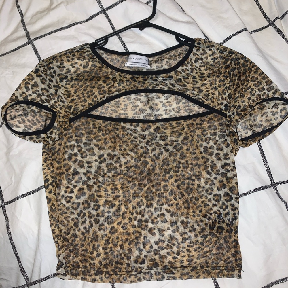 UO cheetah print sheer top